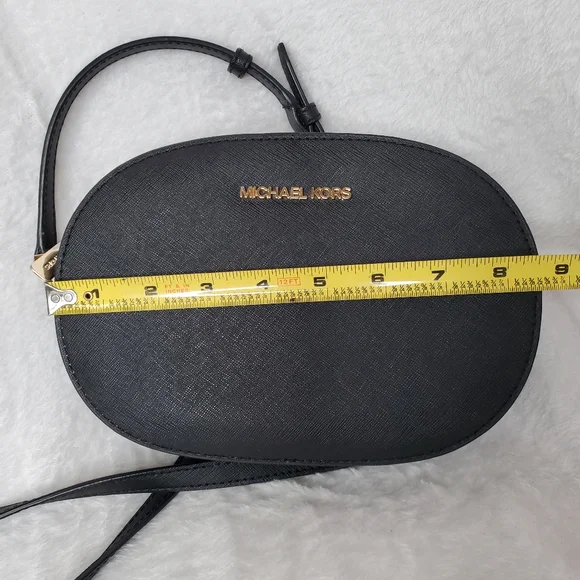 Michael Kors Set Travel Saffiano Leather Crossbody Bag Black - Picture 10 of 13